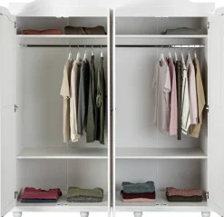 Kleiderschrank Isny weiß B/H/T: ca. 182x198x60 cm
