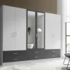 Kleiderschrank Janne weiß Graphit B/H/T: ca. 272x211x55 cm