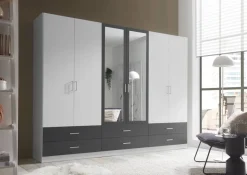 Kleiderschrank Janne weiß Graphit B/H/T: ca. 272x211x55 cm