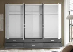 Kleiderschrank Janne weiß Graphit B/H/T: ca. 272x211x55 cm