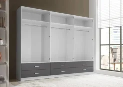 Kleiderschrank Janne weiß Graphit B/H/T: ca. 272x211x55 cm