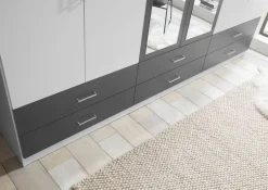 Kleiderschrank Janne weiß Graphit B/H/T: ca. 272x211x55 cm