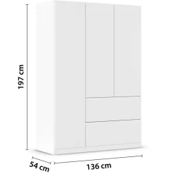 Kleiderschrank Joel Alpinweiß B/H/T: ca. 136x197x54 cm