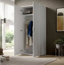 Kleiderschrank Joe weiß B/H/T: ca. 81x176x50,8 cm