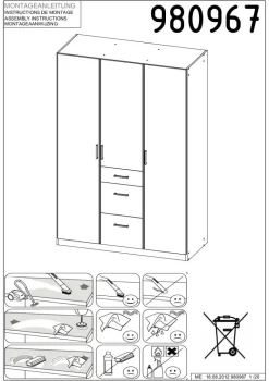 Kleiderschrank Joker weiß Eiche Flagstaff Nachbildung B/H/T: ca. 90x199x58 cm