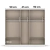 Kleiderschrank Jubi Alpinweiß grau B/H/T: ca. 226x210x54 cm