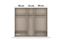 Kleiderschrank Jubi Alpinweiß grau B/H/T: ca. 226x210x54 cm