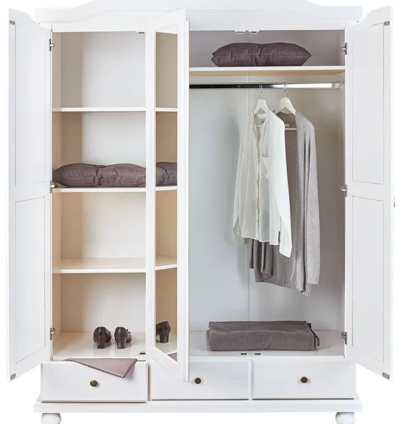 Kleiderschrank Kappl weiß B/H/T: ca. 150x198x56 cm