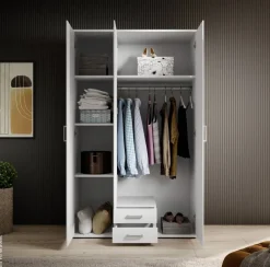 Kleiderschrank Karl weiß B/H/T: ca. 120x195x55 cm