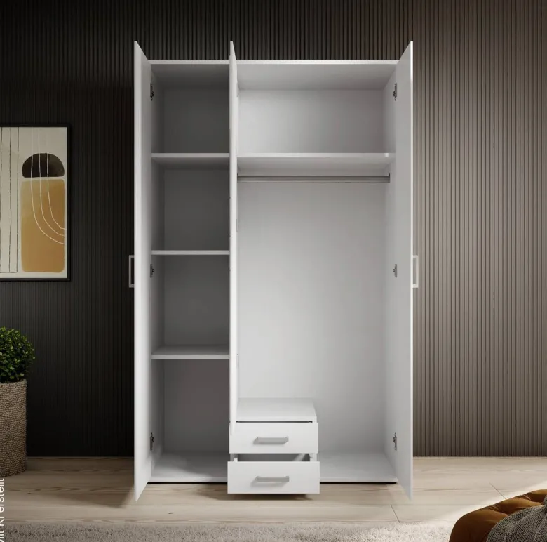 Kleiderschrank Karl weiß B/H/T: ca. 120x195x55 cm