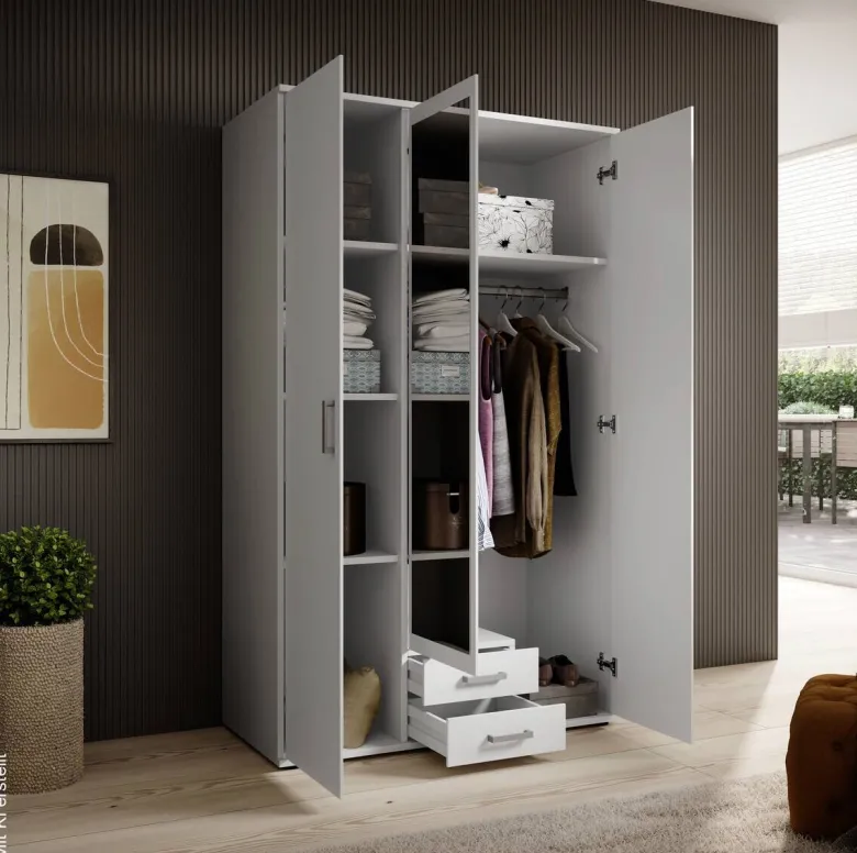 Kleiderschrank Karl weiß B/H/T: ca. 120x195x55 cm
