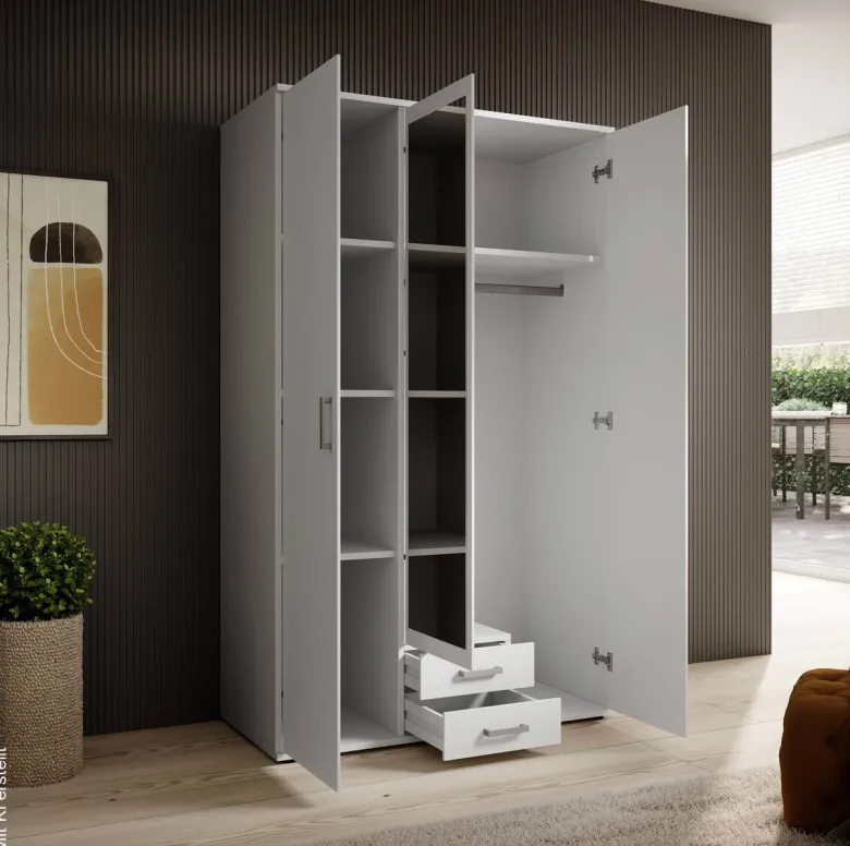Kleiderschrank Karl weiß B/H/T: ca. 120x195x55 cm