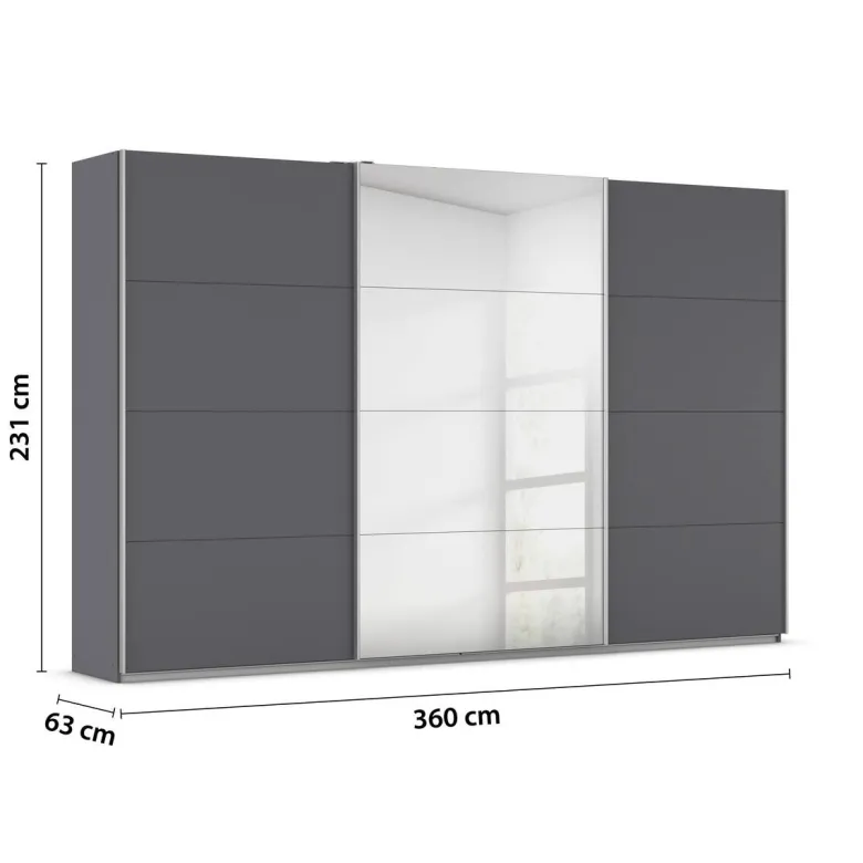 Kleiderschrank Kulmbach grau B/H/T: ca. 360x229x62 cm