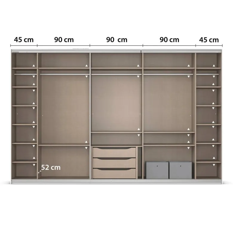 Kleiderschrank Kulmbach grau B/H/T: ca. 360x229x62 cm