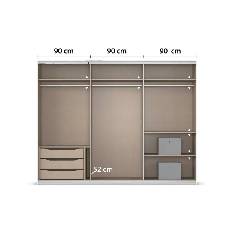 Kleiderschrank Kulmbach grau B/H/T: ca. 271x210x62 cm