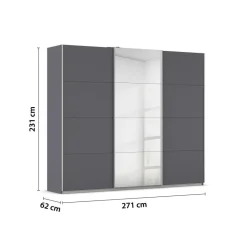 Kleiderschrank Kulmbach grau B/H/T: ca. 271x229x62 cm