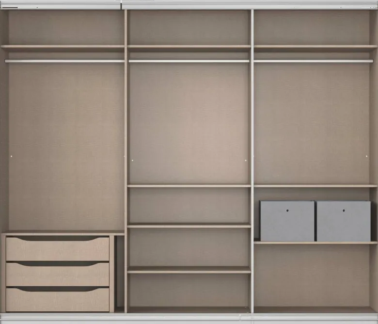 Kleiderschrank Kulmbach grau B/H/T: ca. 271x229x62 cm
