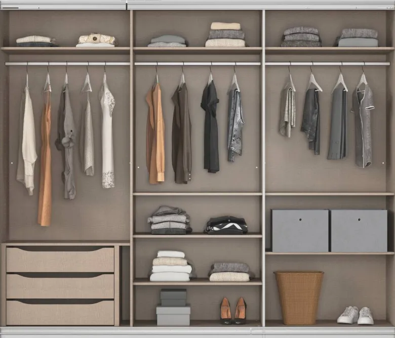 Kleiderschrank Kulmbach grau B/H/T: ca. 271x229x62 cm