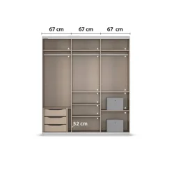 Kleiderschrank Kulmbach grau B/H/T: ca. 203x229x62 cm