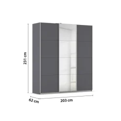 Kleiderschrank Kulmbach grau B/H/T: ca. 203x229x62 cm