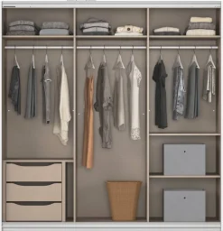 Kleiderschrank Kulmbach grau B/H/T: ca. 203x210x62 cm