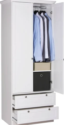 Kleiderschrank Landwood weiß B/H/T: ca. 80x200x51 cm