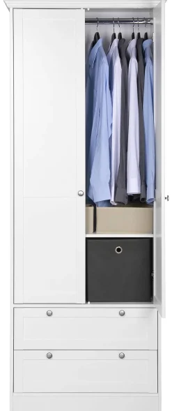 Kleiderschrank Landwood weiß B/H/T: ca. 80x200x51 cm