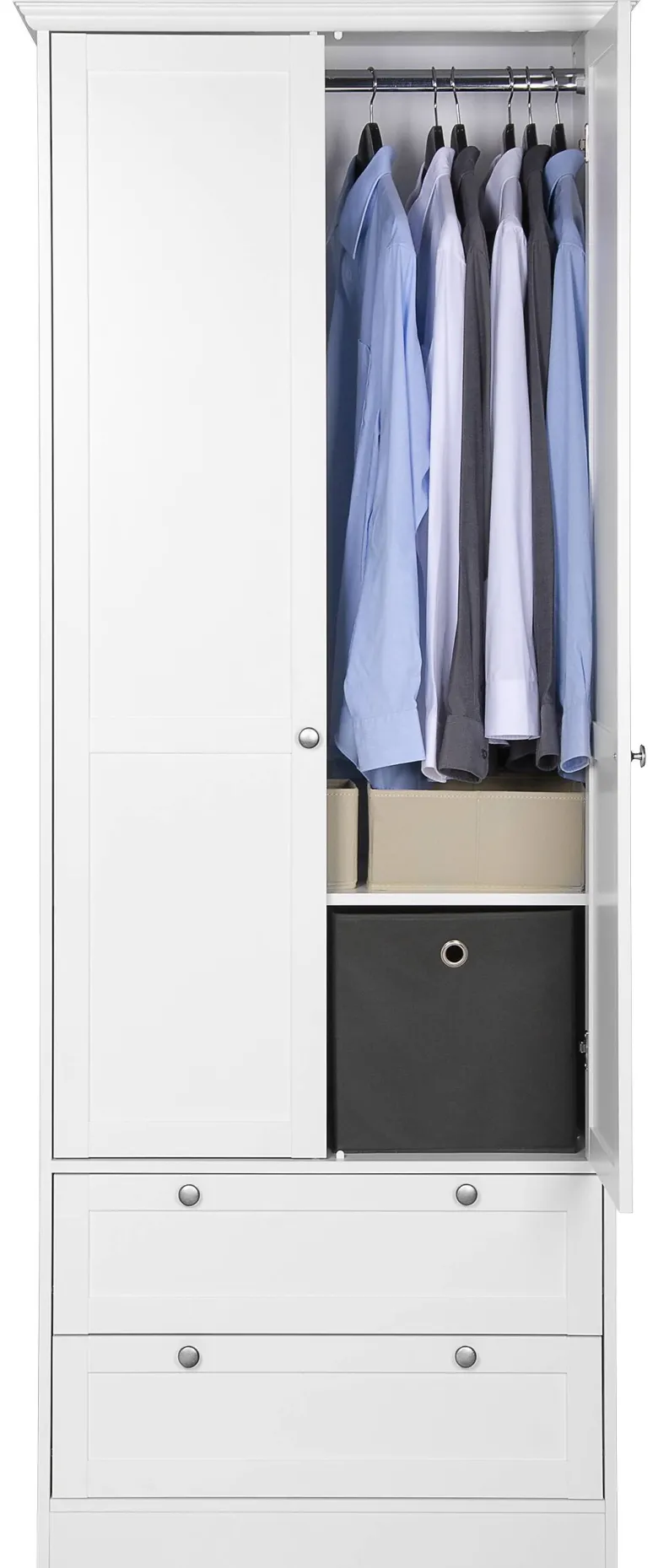 Kleiderschrank Landwood weiß B/H/T: ca. 80x200x51 cm