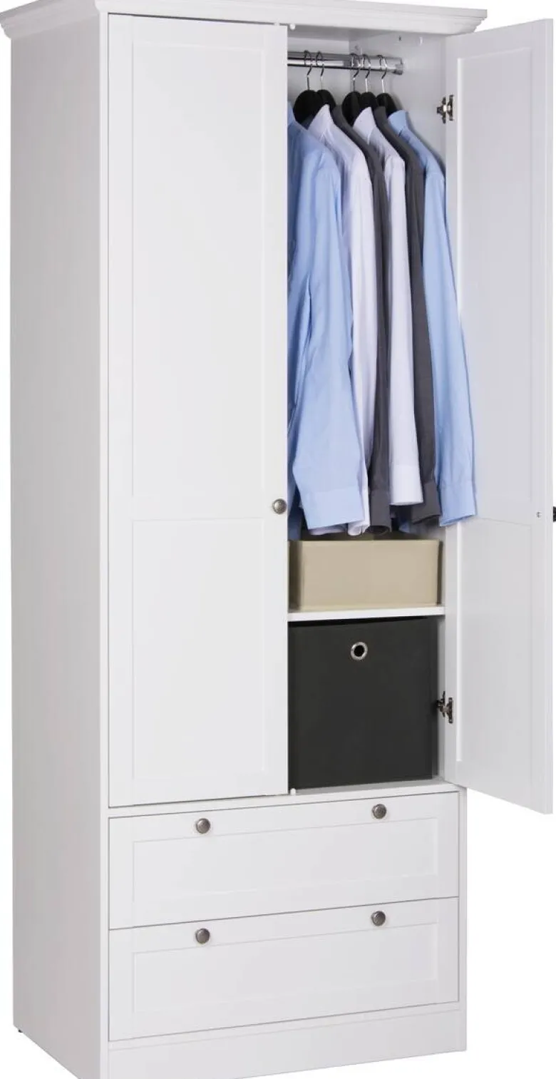 Kleiderschrank Landwood weiß B/H/T: ca. 80x200x51 cm