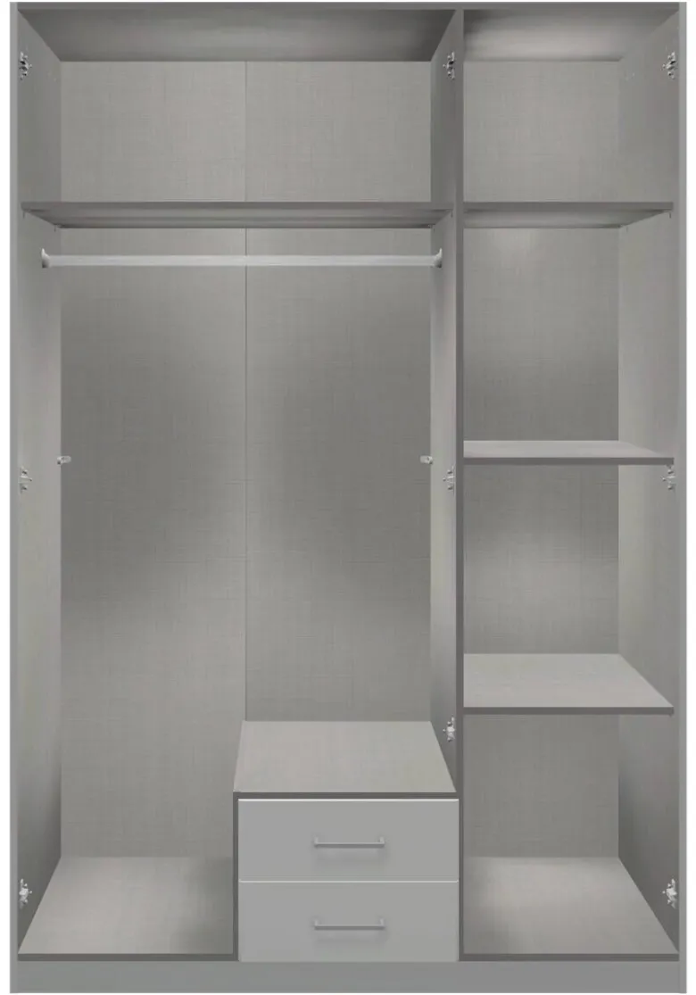 Kleiderschrank Lübeck Graphit Eiche Artisan Nachbildung B/H/T: ca. 135x199x58 cm