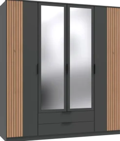 Kleiderschrank Lübeck Graphit B/H/T: ca. 180x199x58 cm