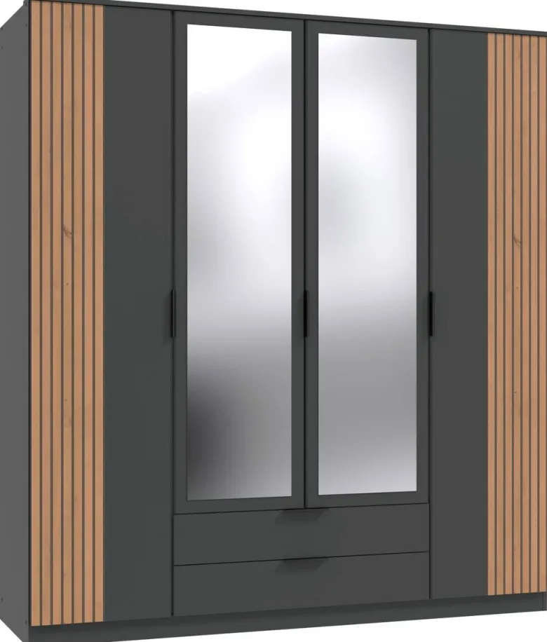 Kleiderschrank Lübeck Graphit B/H/T: ca. 180x199x58 cm