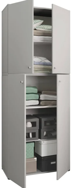 Kleiderschrank Lona grau