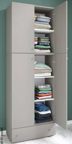 Kleiderschrank Lona grau B/H/T: ca. 70x200x39 cm