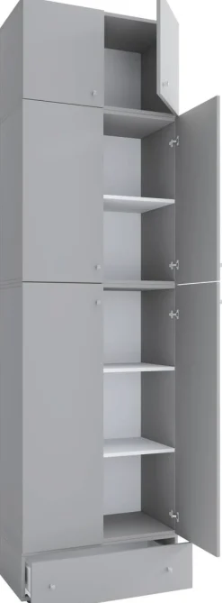 Kleiderschrank Lona grau B/H/T: ca. 70x240x39 cm