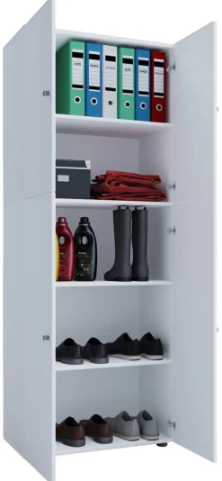 Kleiderschrank Lona weiß B/H/T: ca. 70x182x39 cm