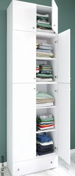 Kleiderschrank Lona weiß B/H/T: ca. 70x240x39 cm