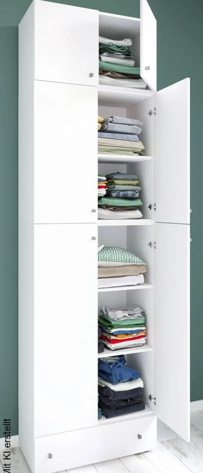 Kleiderschrank Lona weiß B/H/T: ca. 70x240x39 cm