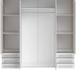 Kleiderschrank Lyss Eiche San-Remo Nachbildung weiß B/H/T: ca. 205x194x58 cm