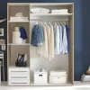 Kleiderschrank Lyss Eiche San-Remo Nachbildung weiß B/H/T: ca. 155x194x58 cm