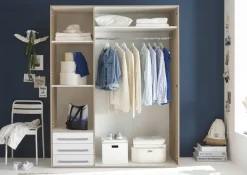 Kleiderschrank Lyss Eiche San-Remo Nachbildung weiß B/H/T: ca. 155x194x58 cm