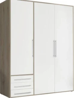 Kleiderschrank Lyss Eiche San-Remo Nachbildung weiß B/H/T: ca. 155x194x58 cm