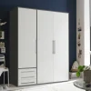 Kleiderschrank Lyss Graphit weiß B/H/T: ca. 155x194x58 cm