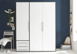 Kleiderschrank Lyss Graphit weiß B/H/T: ca. 155x194x58 cm