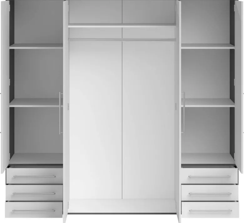 Kleiderschrank Lyss Graphit weiß B/H/T: ca. 205x194x58 cm