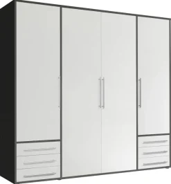 Kleiderschrank Lyss Graphit weiß B/H/T: ca. 205x194x58 cm