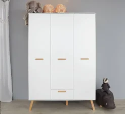 Kleiderschrank Mats weiß B/H/T: ca. 130x190x60 cm