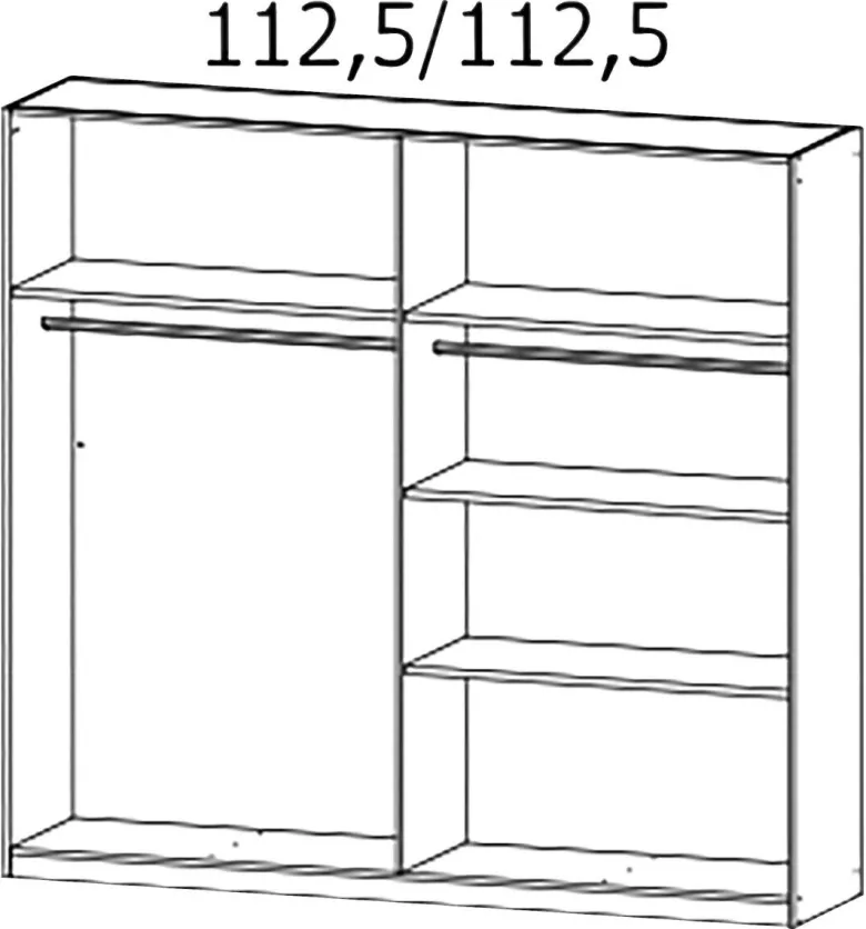 Kleiderschrank Nizza Eiche Sonoma Nachbildung Alpinweiß B/H/T: ca. 226x210x54 cm