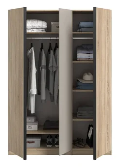 Kleiderschrank OAKLAND Eiche Sonoma Nachbildung Cashmere B/H/T: ca. 130x183x53 cm