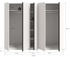 Kleiderschrank OAKLAND weiß B/H/T: ca. 230x183x53 cm
